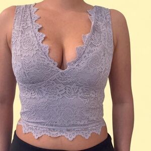 Lavender Lace Crop Top